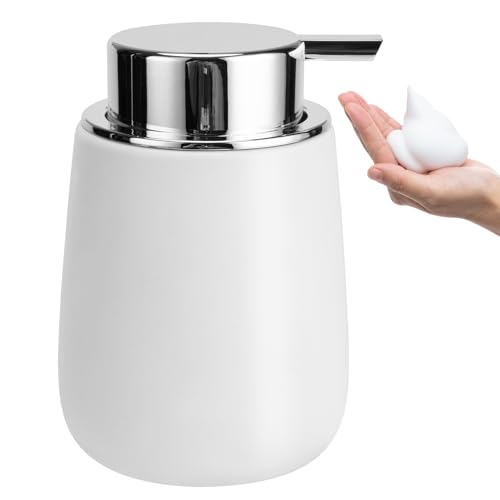 TOOZFO Soap Foaming Dispenser Ceramic with Easy-to-Press Pump Hand Foam Dispenser for Shampoo Bathroom Kitchen 12 oz - Image 1