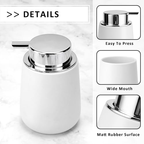 TOOZFO Soap Foaming Dispenser Ceramic with Easy-to-Press Pump Hand Foam Dispenser for Shampoo Bathroom Kitchen 12 oz - Image 4
