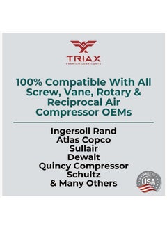 TRIAX Kompressor MV ISO 46 Multi Vis Full Synthetic Air Compressor Oil for Rotary Vane Screw Reciprocal Silent Air Compressors High Temp 20 000 Hour Life 1 Gallon  - Image 5