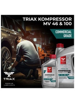 TRIAX Kompressor MV ISO 46 Multi Vis Full Synthetic Air Compressor Oil for Rotary Vane Screw Reciprocal Silent Air Compressors High Temp 20 000 Hour Life 1 Gallon  - Image 4