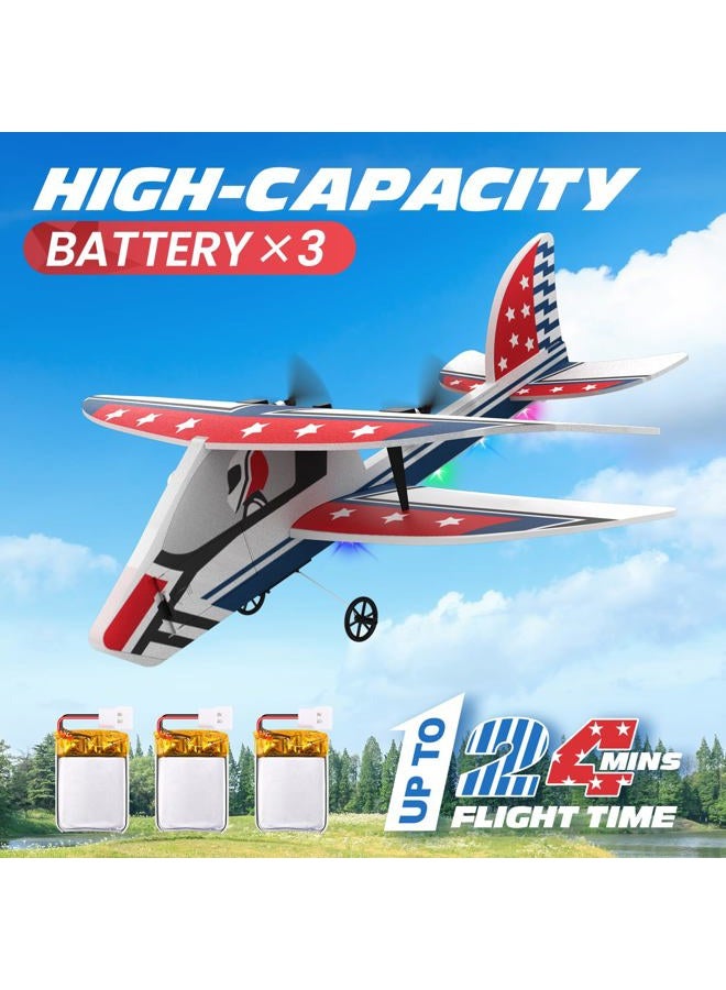 DEERC RC Plane, 2.4GHZ Remote Control Airplane W/ 3 Batteries & 6-axis Gyro Stabilizer, 2CH RTF RC Glider Toy for Beginners Kids Boys Girls Adults - Image 3