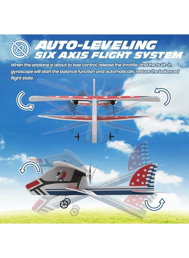DEERC RC Plane, 2.4GHZ Remote Control Airplane W/ 3 Batteries & 6-axis Gyro Stabilizer, 2CH RTF RC Glider Toy for Beginners Kids Boys Girls Adults - Image 4
