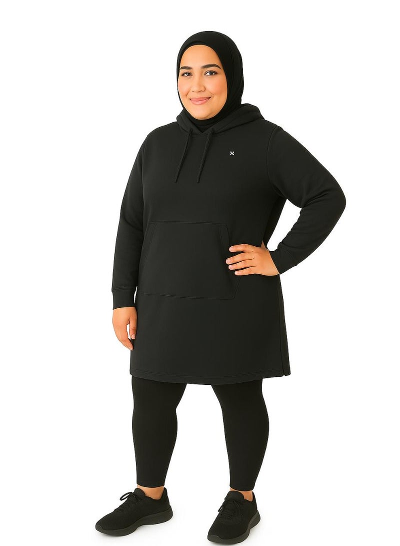 Moveletix Plus Size Modest Sportswear Long Oversized Hoodie - Image 2