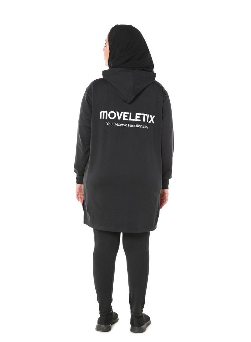 Moveletix Plus Size Modest Sportswear Long Oversized Hoodie - Image 4