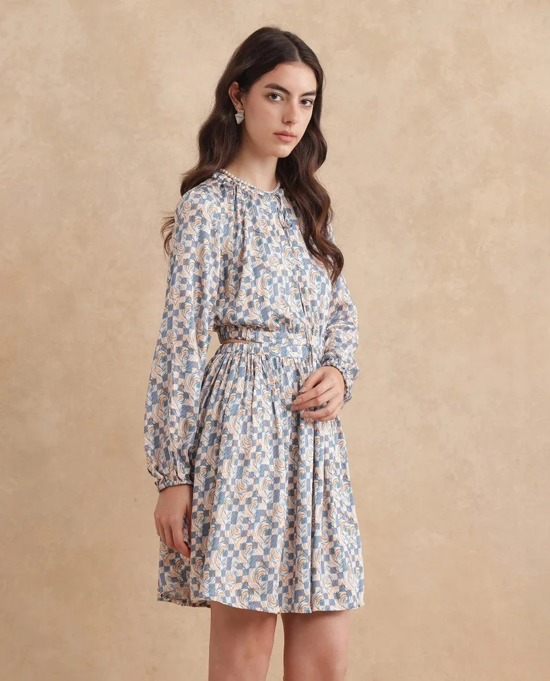 Rareism Women's Geometric Printed Dress
