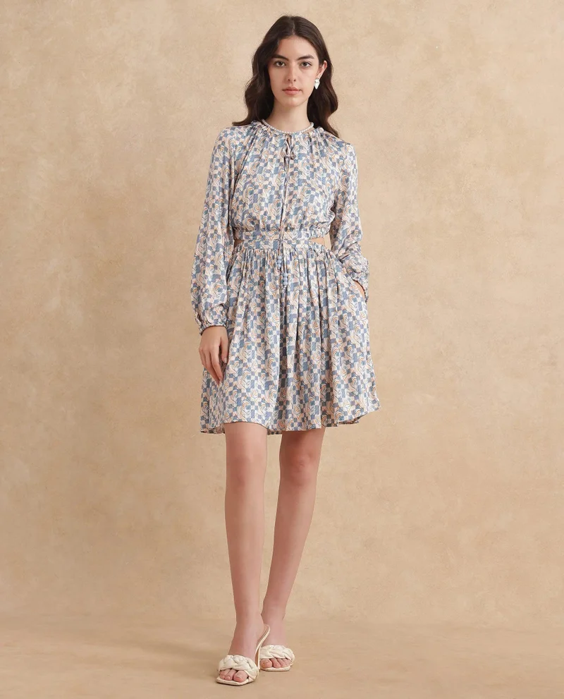 Rareism Women's Geometric Printed Dress