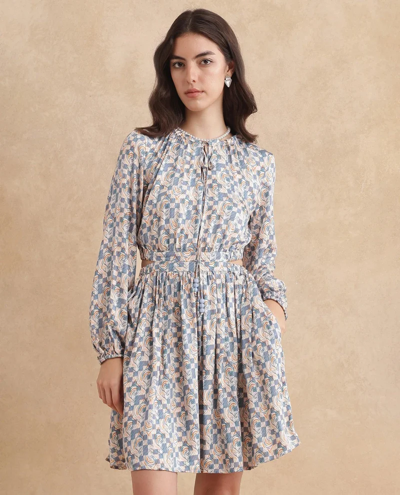 Rareism Women's Geometric Printed Dress