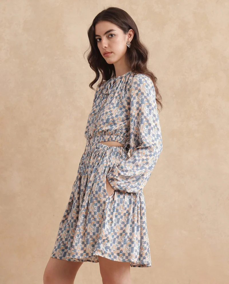 Rareism Women's Geometric Printed Dress