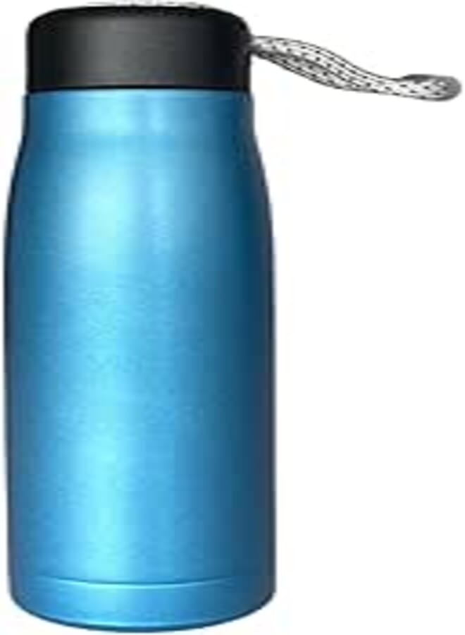 SuperGeneriX Stainless Steel Water Bottle with Carry Rope | Hot & Cold Water Bottle| for Office, Home, Gym, School | Leak Proof Double Walled Vacuum Insulated Bottle | 500ml (Blue), Medium (2-4 cups)