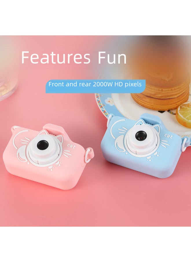 X5s Cat Silicone Case Children's Camera Mini Slr Sports Video Toy Direct Sale Large Inventory-Color:5s Cat Pink-hd Dual Camera + 32g Card + Card Reader  - Image 5