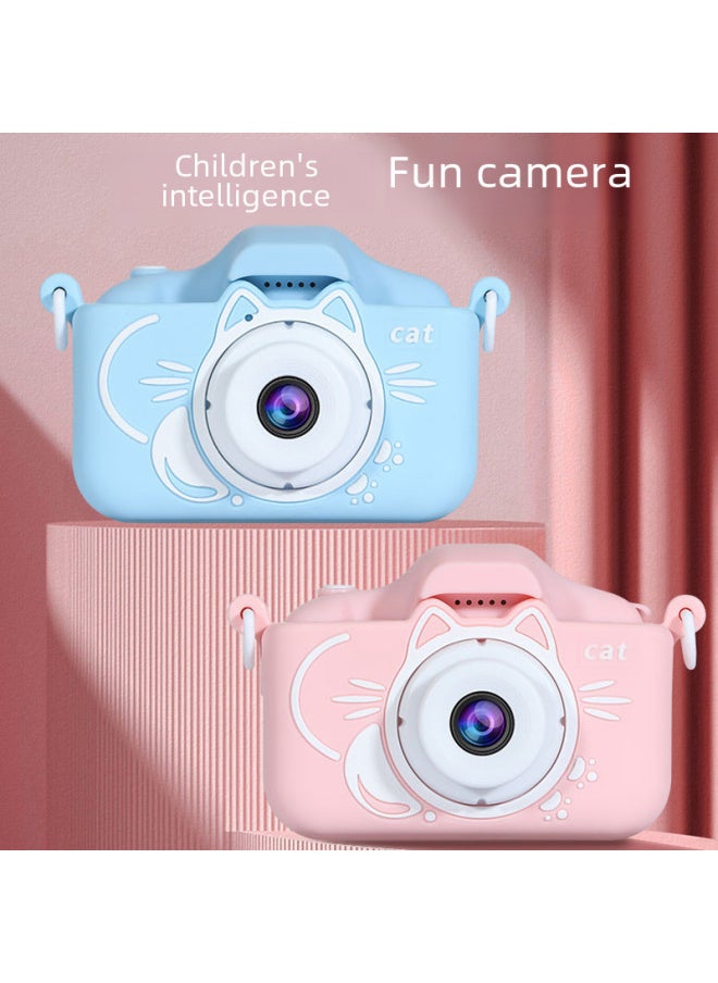 X5s Cat Silicone Case Children's Camera Mini Slr Sports Video Toy Direct Sale Large Inventory-Color:5s Cat Pink-hd Dual Camera + 32g Card + Card Reader  - Image 2