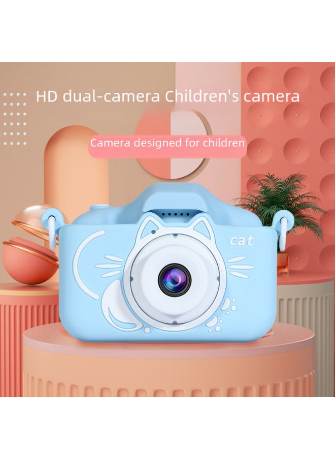 X5s Cat Silicone Case Children's Camera Mini Slr Sports Video Toy Direct Sale Large Inventory-Color:5s Cat Pink-hd Dual Camera + 32g Card + Card Reader  - Image 4