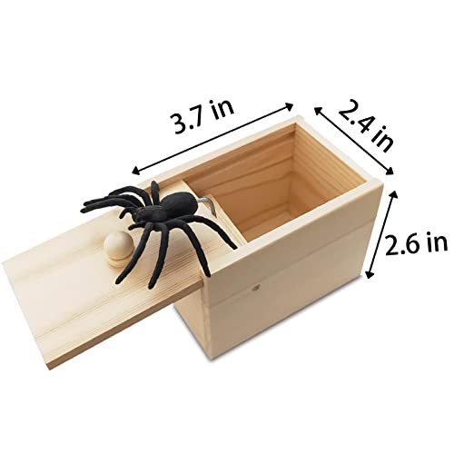 Fudragtn Fake Spider in a Box Prank Gift for Adults KidsHandmade Wooden Pop Out Scare Surprise Boxes Joke Toys Halloween - Image 5