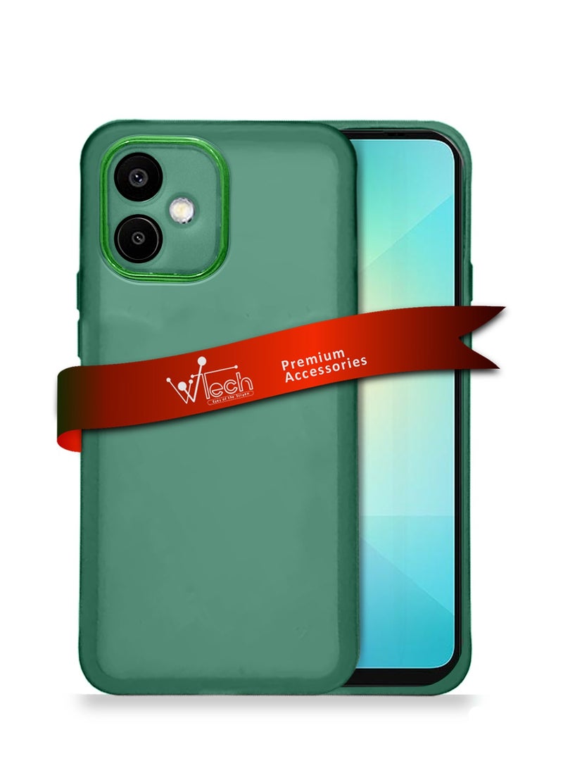 دبليو تيك Samsung Galaxy A06 4G 2024 غطاء خلفي ناعم وشفاف من السيليكون TPU لهاتف Samsung Galaxy A06 4G 2024 أنيق مطلي بالكهرباء - أخضر داكن - Image 1
