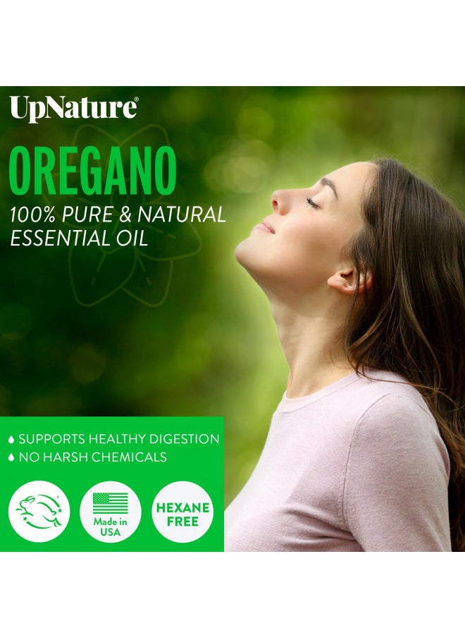 upnature - UpNature Oregano Essential Oil - 100% Natural & Pure, Undiluted, Premium Quality Aromatherapy Oil of Oregano Liquid - Supports Healthy System & Nails, Digestion & Respiratory Relief, 2oz - Image 1
