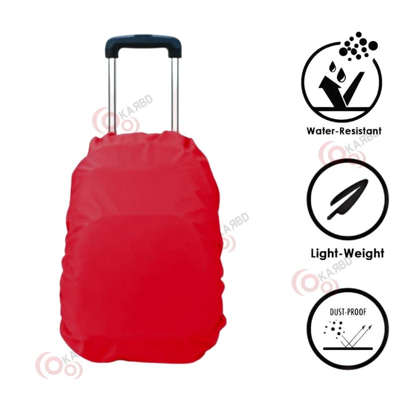 KARBD Rain and Dust Cover with Pouch for 20L-30L-40L Backpacks Luggage School Laptop Bags Hiking Camping Traveling PU Coated Waterproof Nylon Cover with Grip Buckle Elastic Closure (Red) - Image 3