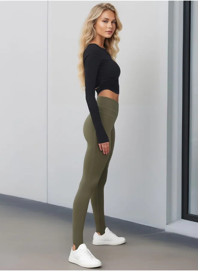 اي ام ذا كومباني ELLA TIGHTS – OLIVE & SILVER
