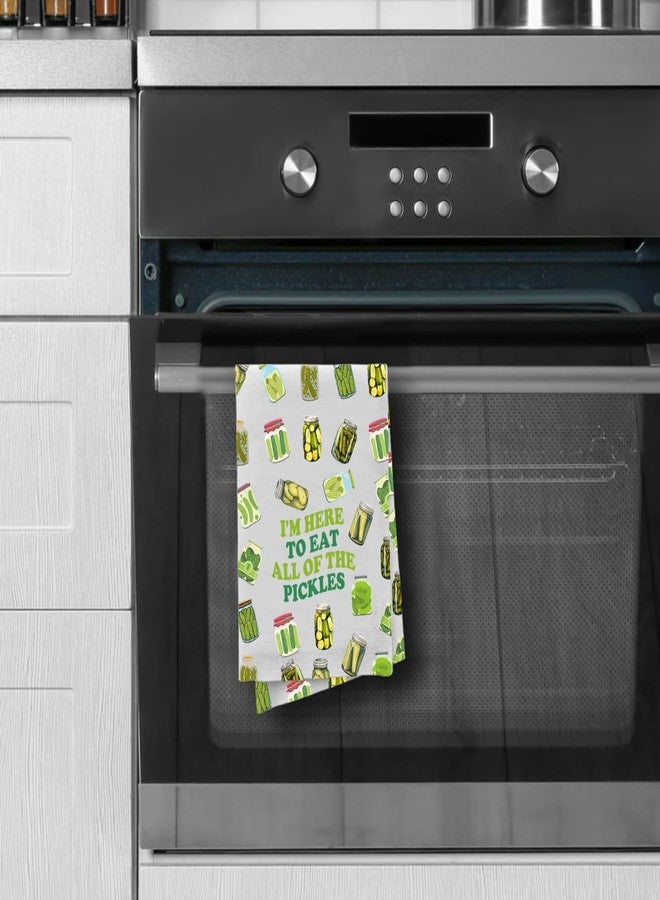 XYANFA Funny Pickle Kitchen Towel Pickle Lovers Gift Pickle I Am Here to Eat All The Pickles Gift Pickles Dish Towel (Cotton, I'm HERE to EAT Towel) - Image 4