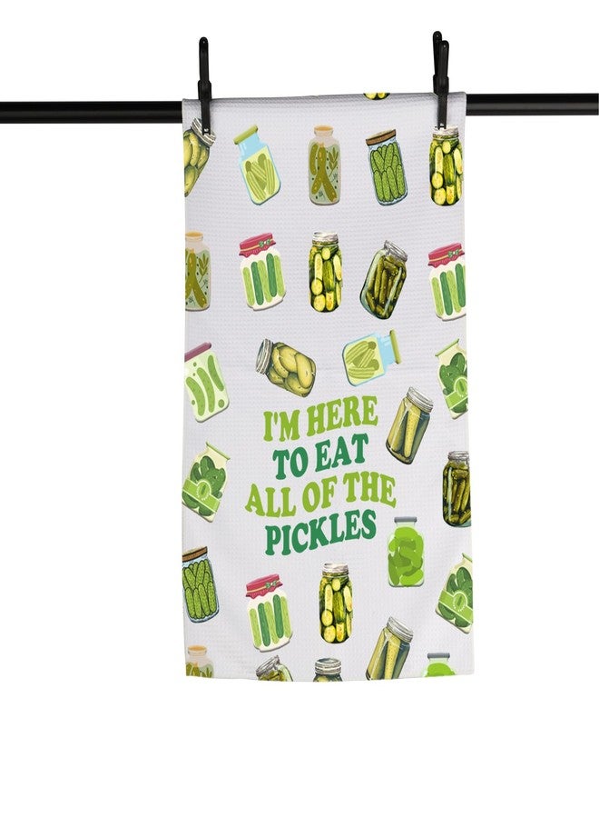 XYANFA Funny Pickle Kitchen Towel Pickle Lovers Gift Pickle I Am Here to Eat All The Pickles Gift Pickles Dish Towel (Cotton, I'm HERE to EAT Towel) - Image 5