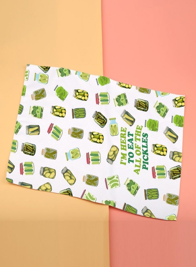 XYANFA Funny Pickle Kitchen Towel Pickle Lovers Gift Pickle I Am Here to Eat All The Pickles Gift Pickles Dish Towel (Cotton, I'm HERE to EAT Towel) - Image 3