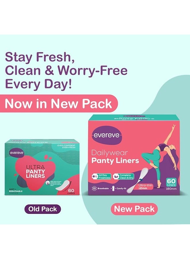 عشية أي وقت مضى فوط صحية يومية من إيفريف للنساء، 180 مم، 60 فوطة، فائقة النعومة، تسمح بمرور الهواء، لا تسبب طفحًا جلديًا، مثالية للإفرازات البيضاء، والبقع، وللثقة اليومية، انتعاش يدوم طوال اليوم حتى في غير أيام الدورة الشهرية - Image 4
