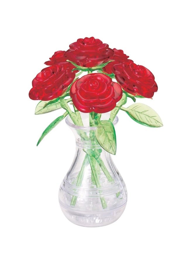 BePuzzled | Roses in Vase Original 3D Crystal Puzzle, Ages 12 and Up, Red - Image 3