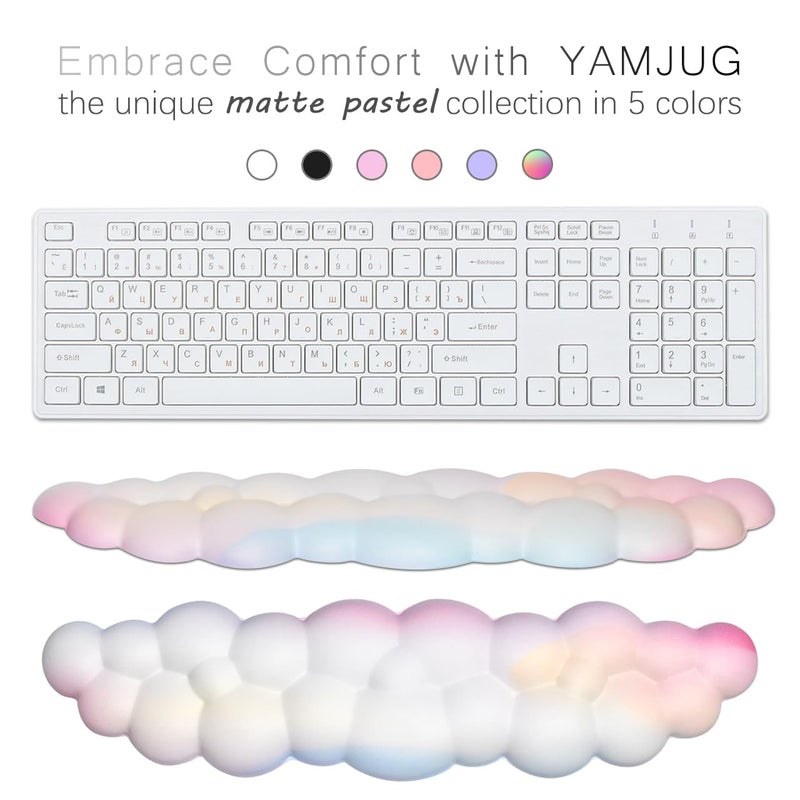 Yamjug Cloud Wrist Rest Keyboard Palm Rest with Non-Slip Base for Computer Gaming Wrist Rest, YAMJUG Cloud Arm Rest Keyboard Wrist Pad Rainbow - Image 3