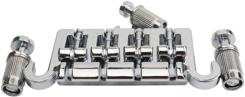 guyker 3 Point 4 String Bass Bridge Tailpiece - Zinc Alloy Bridges Tailpiece with Saddle Replacement Parts for GBS EP Style Bass (BG004) - Image 3