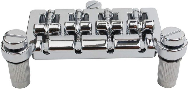 guyker 3 Point 4 String Bass Bridge Tailpiece - Zinc Alloy Bridges Tailpiece with Saddle Replacement Parts for GBS EP Style Bass (BG004) - Image 2