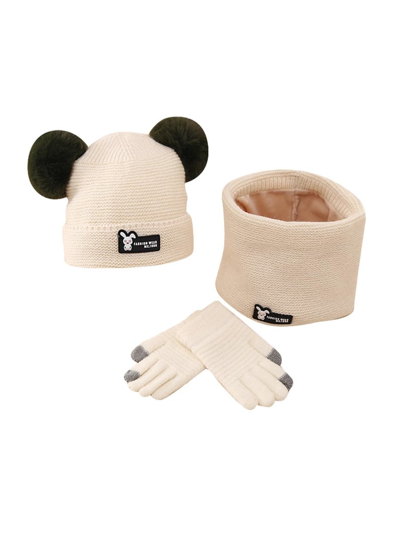 Luckam Warm Kids Winter Hat Scarf Gloves Set - 3 in 1 Knit Beanie, Neck Warmer & Mittens for Boys & Girls Ages 2-7, Ideal GIft for Kids - Image 1