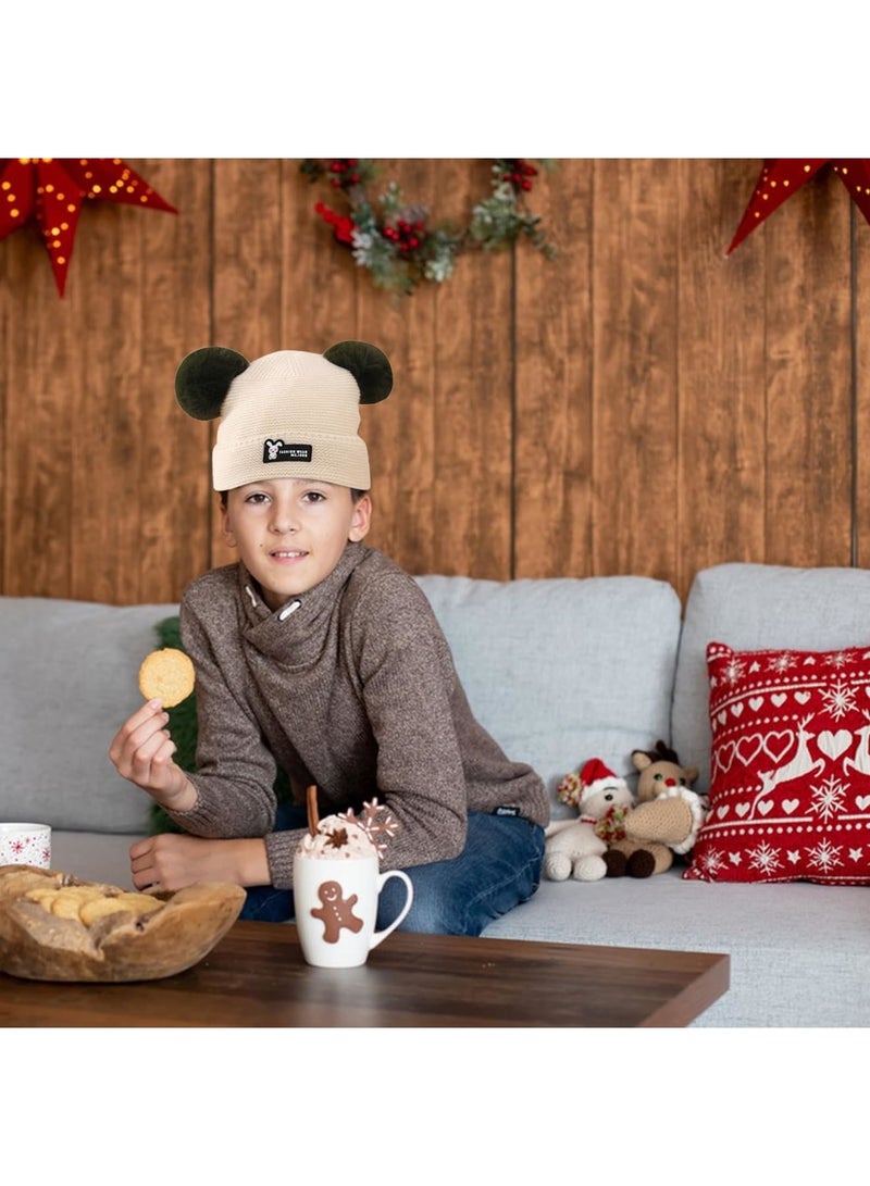 Luckam Warm Kids Winter Hat Scarf Gloves Set - 3 in 1 Knit Beanie, Neck Warmer & Mittens for Boys & Girls Ages 2-7, Ideal GIft for Kids - Image 3