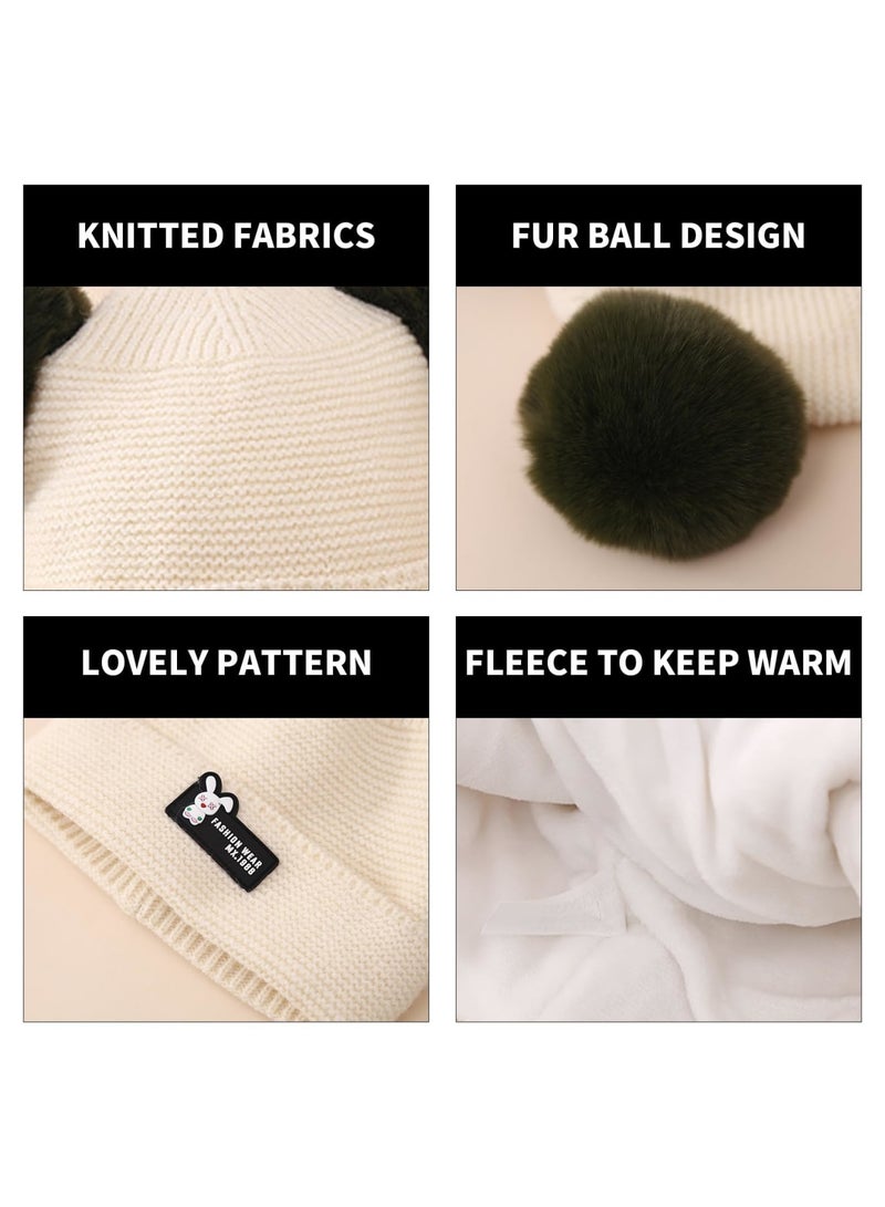 Luckam Warm Kids Winter Hat Scarf Gloves Set - 3 in 1 Knit Beanie, Neck Warmer & Mittens for Boys & Girls Ages 2-7, Ideal GIft for Kids - Image 4