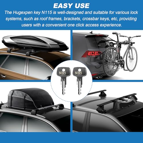 Hugexpen N115 Key Replacement for Thule Rack Core, Key Cylinder for Bike Rack Lock, Roof Cargo Lock, Roof Rack Locks, Cross Bars, Towers, Ski Rack Etc - Image 3