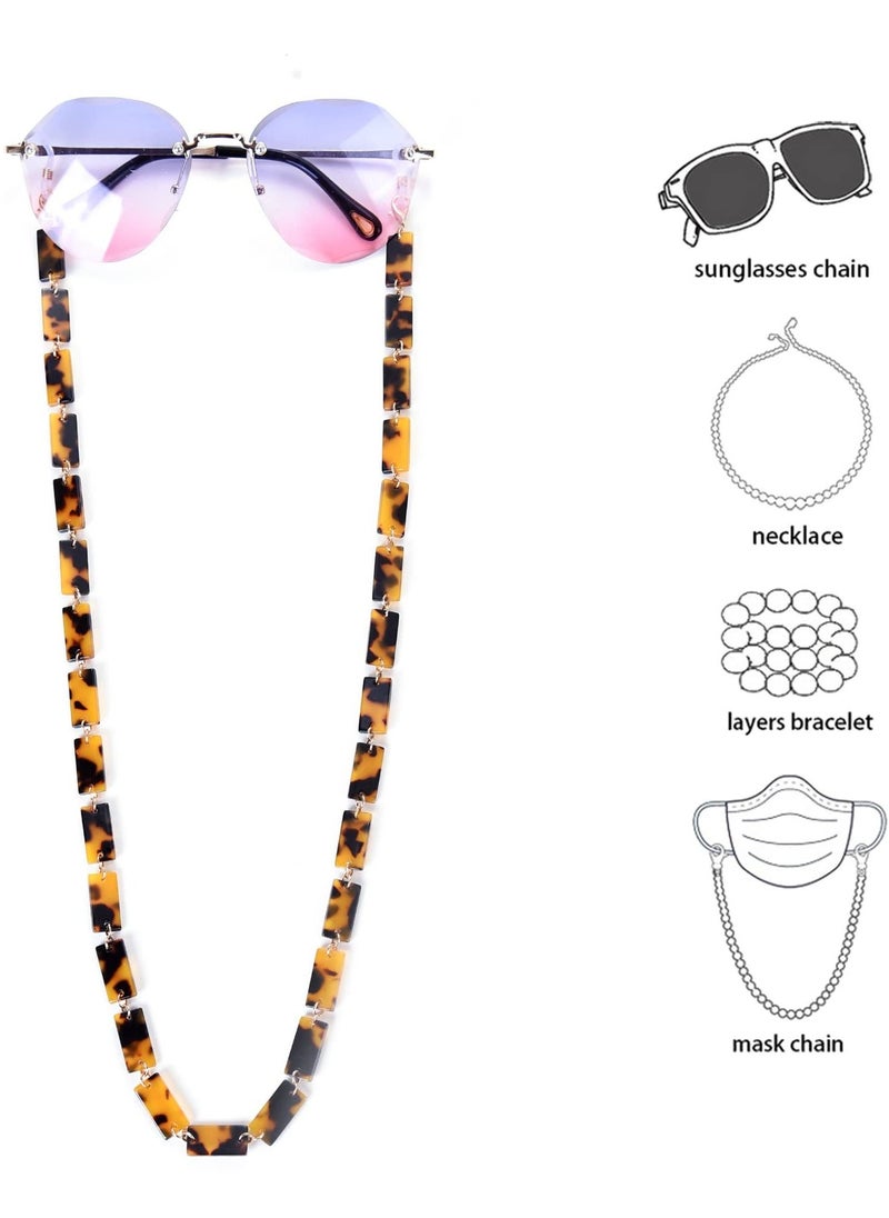 KASTWAVE Acrylic Mask Chain Tortoise Mask Holder Lanyard Around Neck for Women Girls Sunglass Chain Necklace Eyeglass Chain for Women Men Face Mask Chain for Adults Strap Eye Glass String  - Image 4