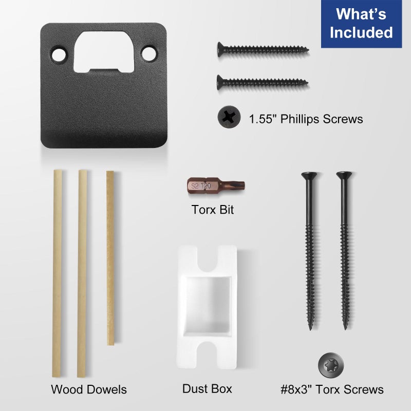 Mosecyou Extended Strike Plate 2-1/4"" X 2-1/4""  Matte Black  Heavy Duty Version With Reinforced Torx/Star Screws & Bit  Extender Lip Latch Striker For Exterior/Interior Door (Matte Black 1 Pack) - Image 4