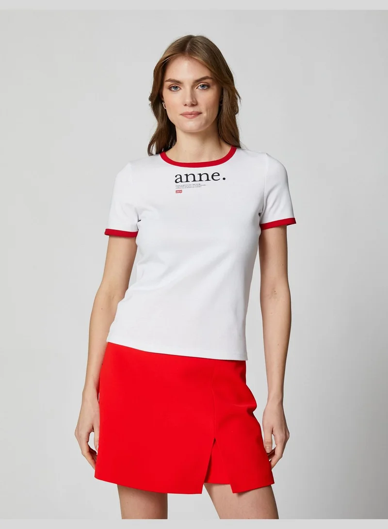 كوتون Lûgat365 Licensed Binding Detail T-Shirt