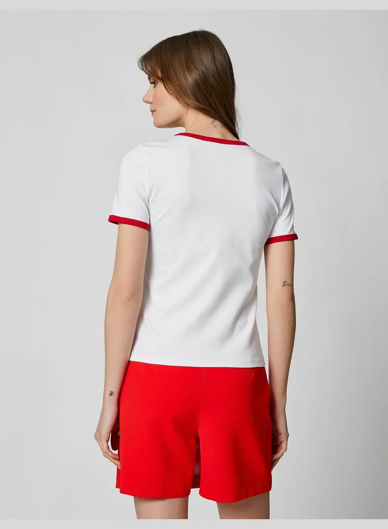 كوتون Lûgat365 Licensed Binding Detail T-Shirt