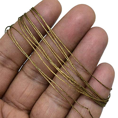 Embroiderymaterial 0.5 MM Thick Metallic Zari Threads for Jewellery Making, Bracelet Making, Aari Work, Embroidery Work, Dori/Rope, Safe to use in Machine (274 Meters/Antique Gold Color) - Image 4