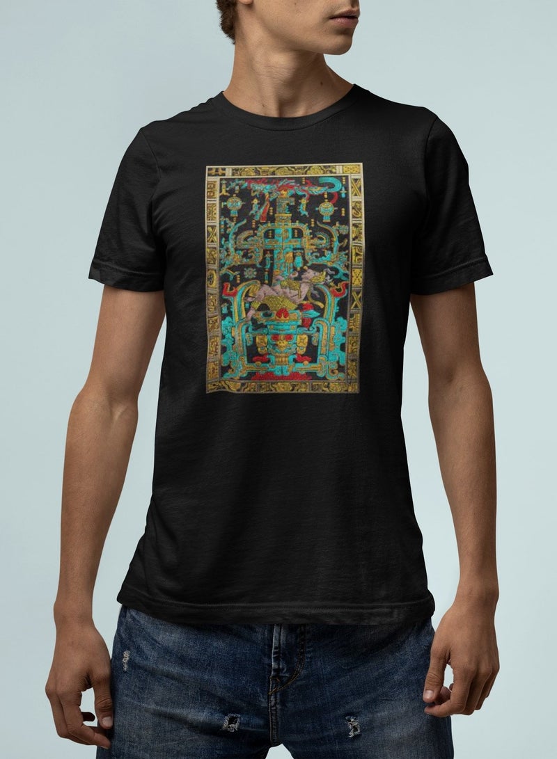MERCH Discover Ancient Mysteries: Mayan Spaceship Carving T-Shirt - Image 1