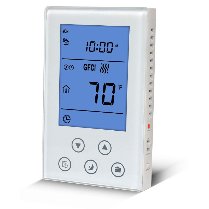 BOWSEN Programmable Thermostat For House Radiant Underfloor Heating  Home Heat Floor Mat Controller Self-Adaption Ac(120/240V) Voltage  Dual Sensing(Air&Floor Sensor) Built-In Class A Gfci  Power 3600W - Image 1