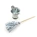 TAODAN Mini Cleaning SetFloor Mop with Galvanized Bucket TAODAN 1Set Miniature 112 Scale Fairy Garden Furniture Retro Vintage Mop with Bucket Dollhouse Miniature Doll Furniture Accessories Gifts - Image 4