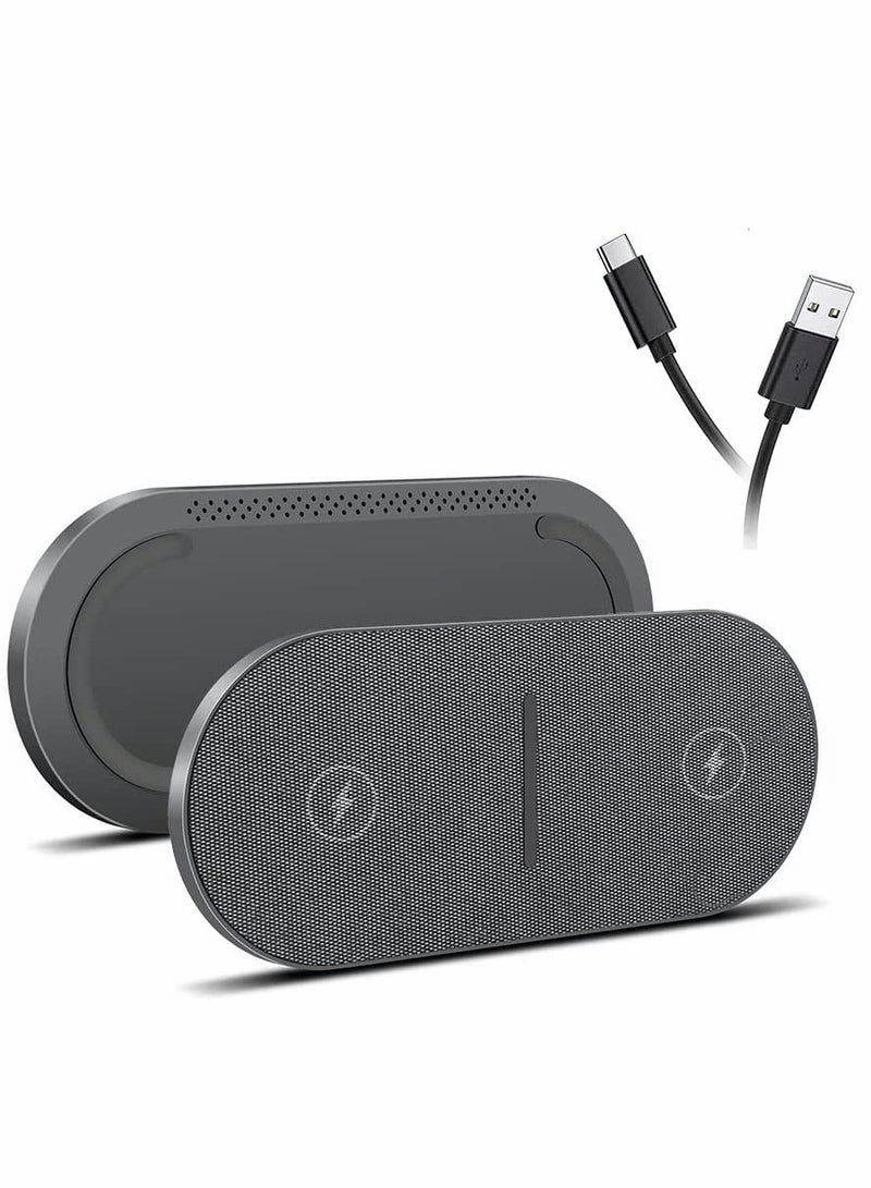 KASTWAVE Dual 20W Wireless Charging Pad 2 in 1 Fast Wireless Charge Mat for iPhone 13 12 11 Pro Max Mini SE X XS for Apple Airpods 3 2 Pro15W Qi Wireless Charger Station - Image 1