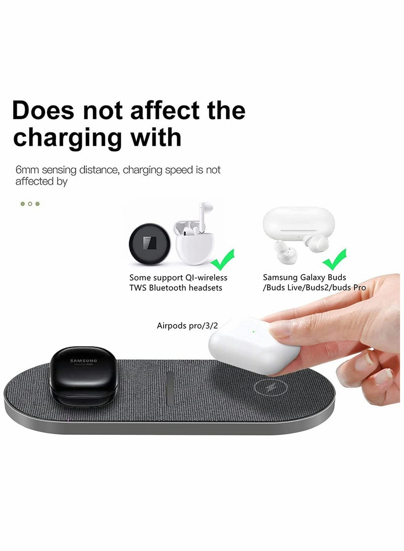 KASTWAVE Dual 20W Wireless Charging Pad 2 in 1 Fast Wireless Charge Mat for iPhone 13 12 11 Pro Max Mini SE X XS for Apple Airpods 3 2 Pro15W Qi Wireless Charger Station - Image 4