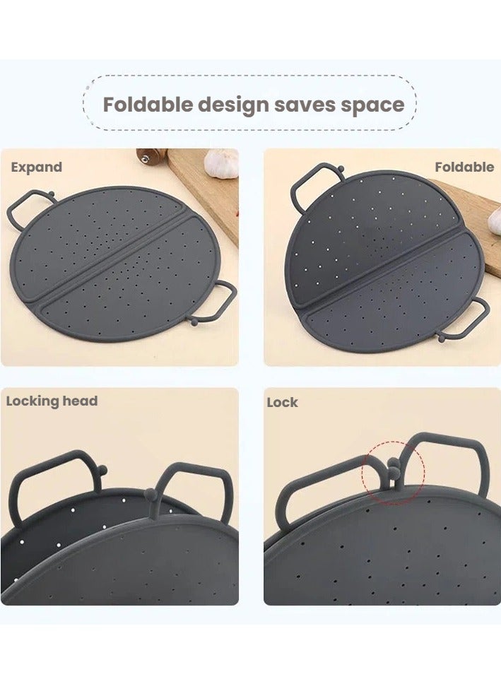 general Silicone Collapsible Steamer Rack with Handle - Heat Resistant Foldable Steaming Rack for Pots Pans - Image 3