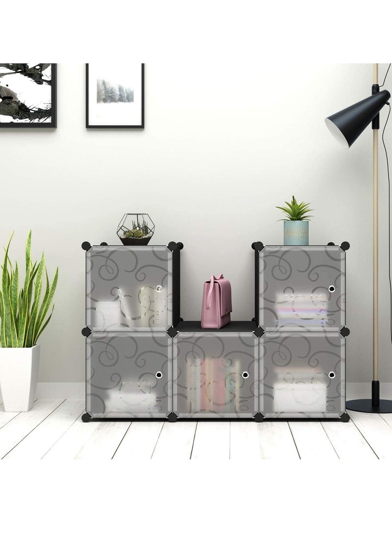 DubaiGallery 6 Cube Plastic Shoe Storage Organizer Units, Stackable Shoe Organizing Rack, Closed Shoe Organizer Boxes Bins with Doors, Space Saving Shoe Storage Cabinet for Heels, Boots, Slippers  - Image 4
