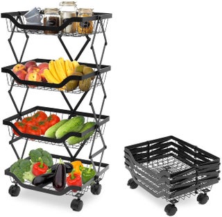 AZOD 4 Tier Fruit Basket Bowl with Banana Hanger for Kitchen Countertop Portable Detachable Fruit Vegetable Storage Holder Display for Kitchen - pzsku/Z580A1D5EEE71822458DEZ/45/1748265255/6500ad5b-5a46-4a2a-86d6-8b7883131d12