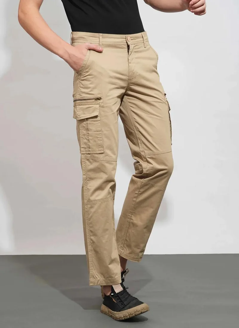Being Human CREAM Men Classic Cargos Trousers for Men | Best Price UAE