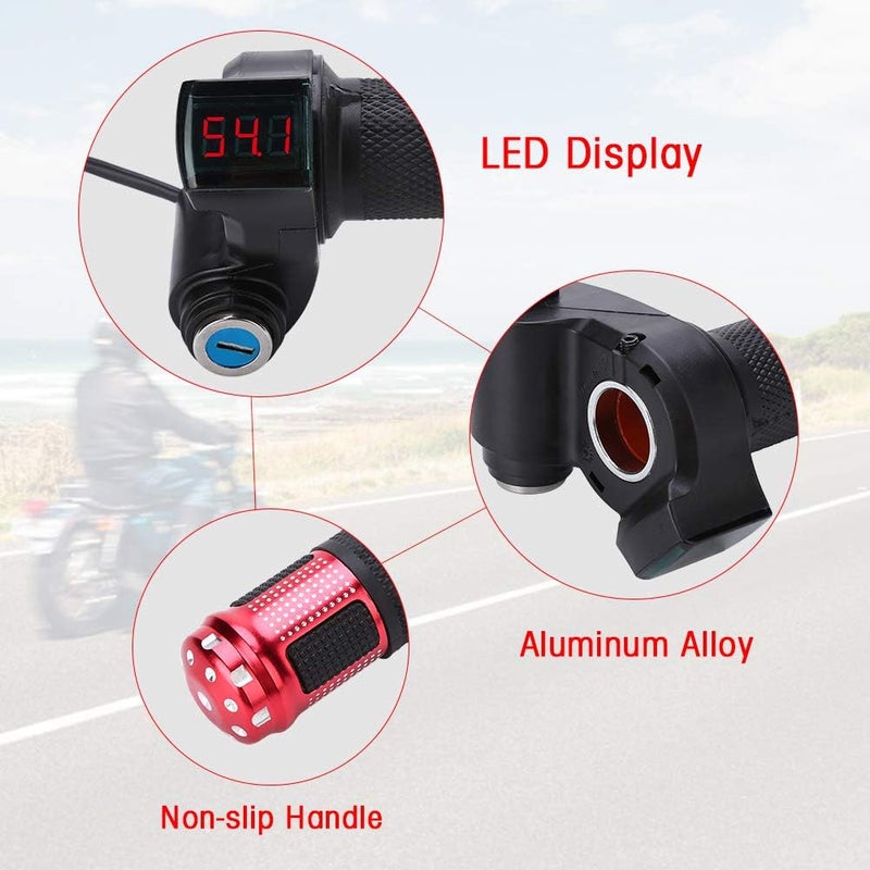 راحة مؤشر جهد بطارية السكوتر الكهربائي مع شاشة LED ومفتاح تشغيل/قفل/مسرع - Image 3