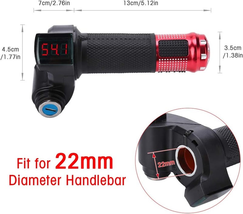 راحة مؤشر جهد بطارية السكوتر الكهربائي مع شاشة LED ومفتاح تشغيل/قفل/مسرع - Image 4