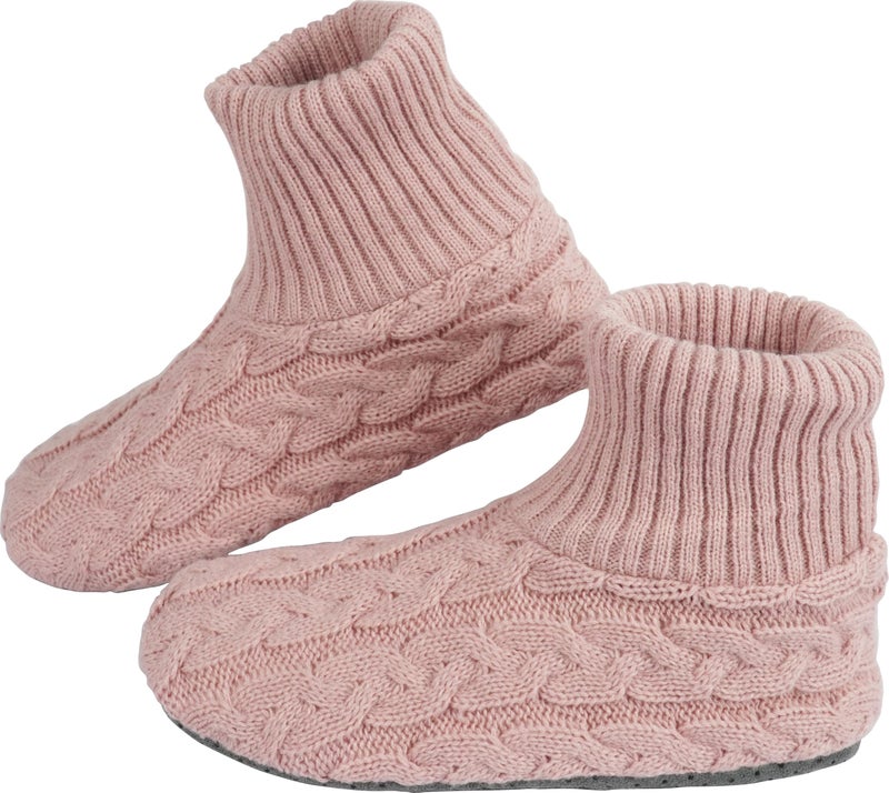 BenSorts Slipper Socks for Women Thick House Sock with Grippers Shoes with Anti-Skid Bottom Soles Pink Size 8.5 9.5 10.5 - Image 1